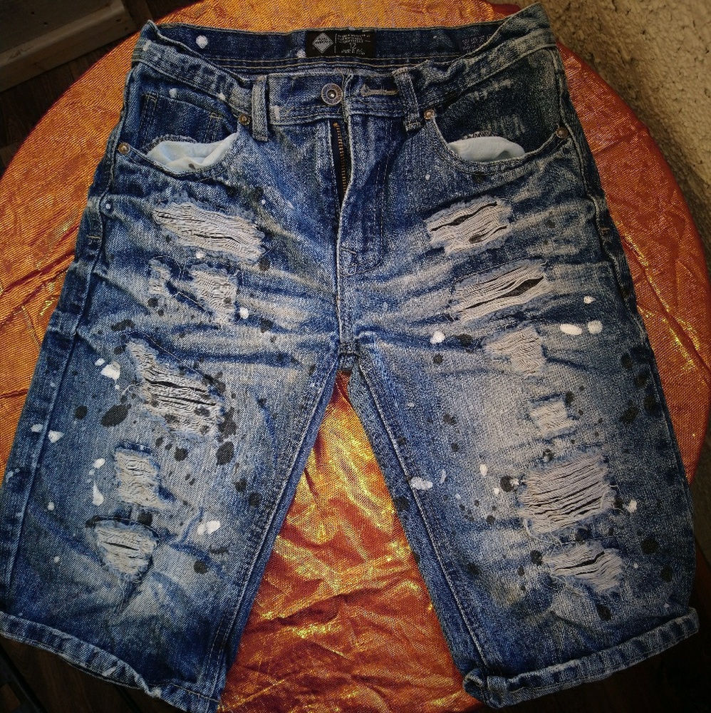 Men's Splatter Jean Shorts